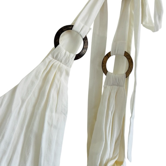 Here Comes The Sun White Halter Jumpsuit with Ring Details - Picture 5 of 9